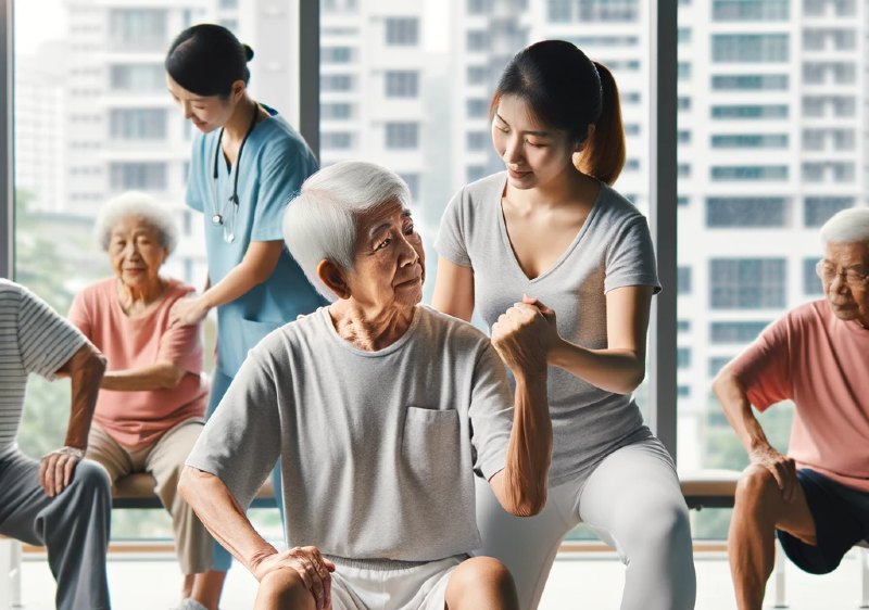 elbow exercises in a clinic